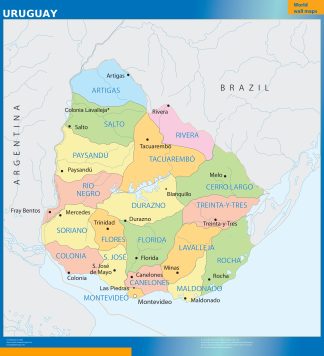Uruguay wall map