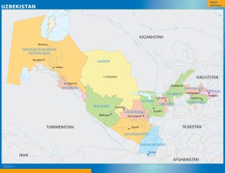 Uzbekistan wall map