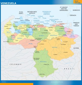 Venezuela wall map